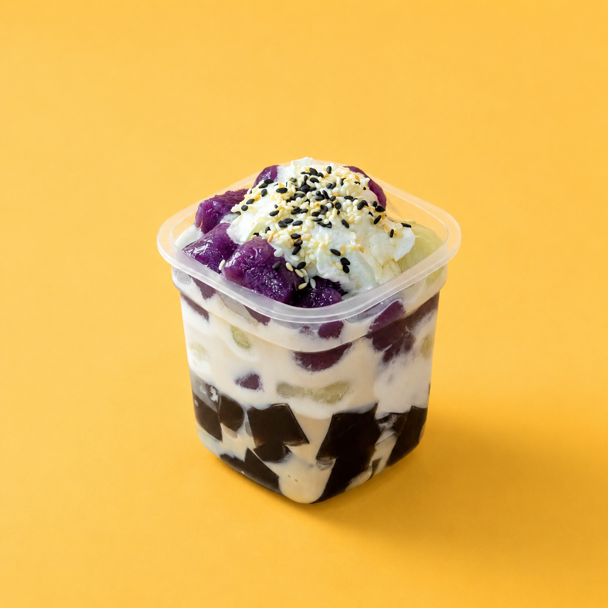 Silky grass jelly, chewy tri-colour taro balls, and a touch of caramel-like sweetness from brown sugar syrup. The perfect sweet finish to any meal.
