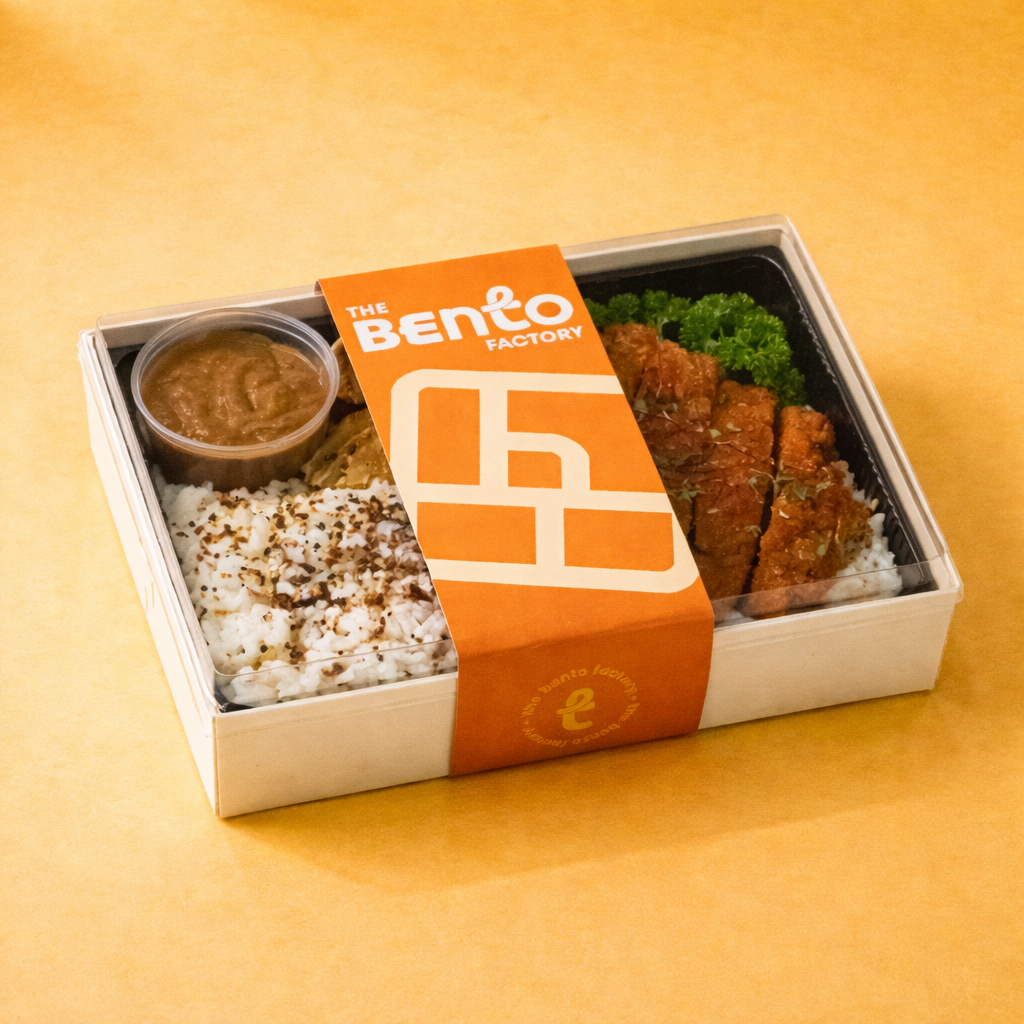 Chicken Katsu with Japanese Rice and Curry in The Bento Factory Bento Box
